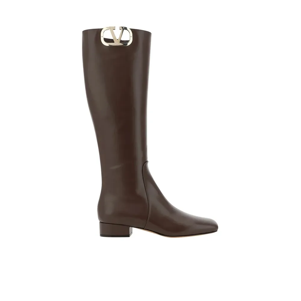 Valentino Garavani Leather Logo Boots