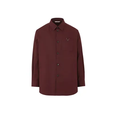 Valentino レッドのシャツ Garavani Cotton Shirt Jacket