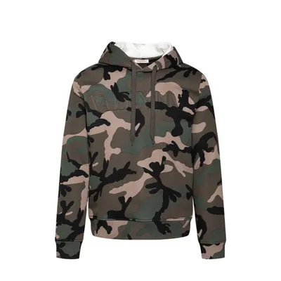 Valentino グリーンのパーカー Camouflage Pattern Hoodie Sweatshirt