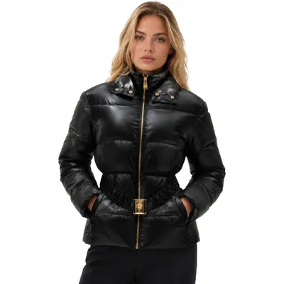 Versace ブラックのダウンジャケット Down Jacket Quilted Belt Black