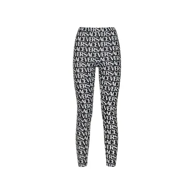 Versace ブラックのパンツ Logo Leggings