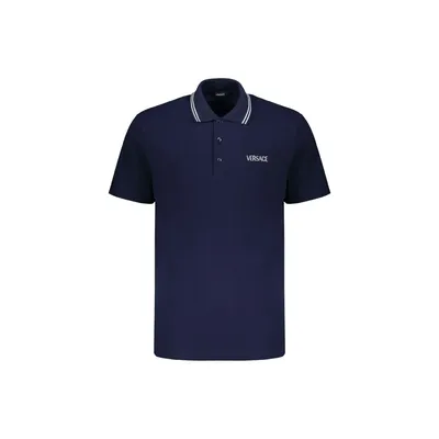 Versace ブルーのポロシャツ Cotton Polo Shirt