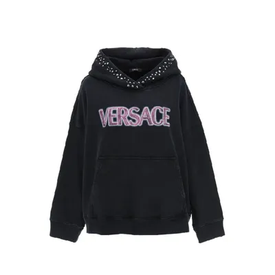 Versace ブラックのスウェット Cotton Logo Sweatshirt