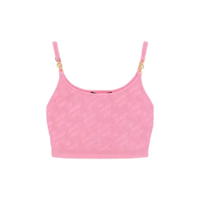Versace ピンクのTシャツ・トップス La Greca Cropped Top